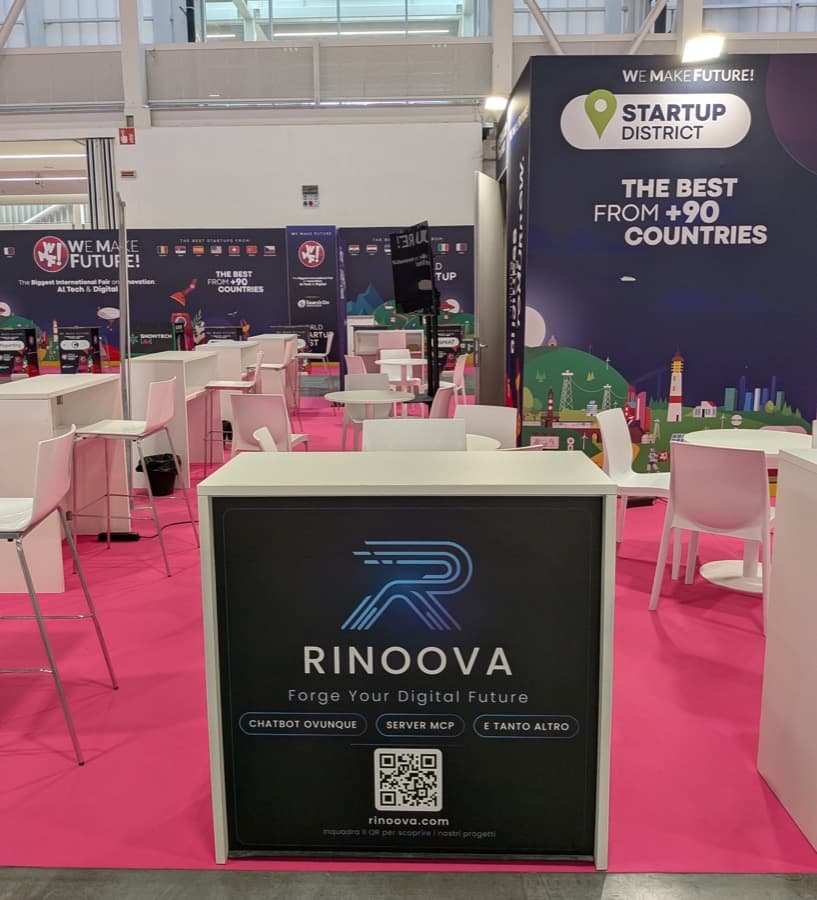El stand de Rinoova en el Startup District del WMF 2026